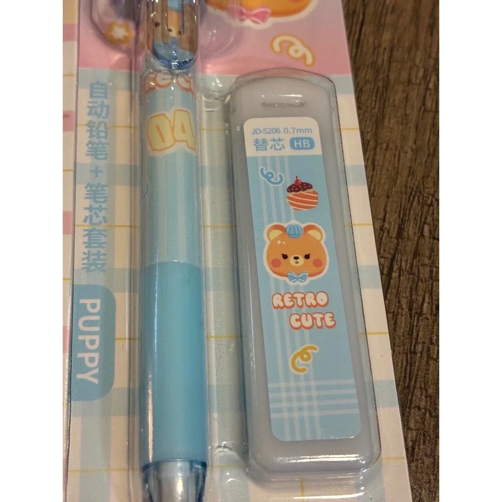 Jiandan Kawaii Mechanical Pencil Lead Set 0.7mm HB Pastel Bunny Bear 3pk